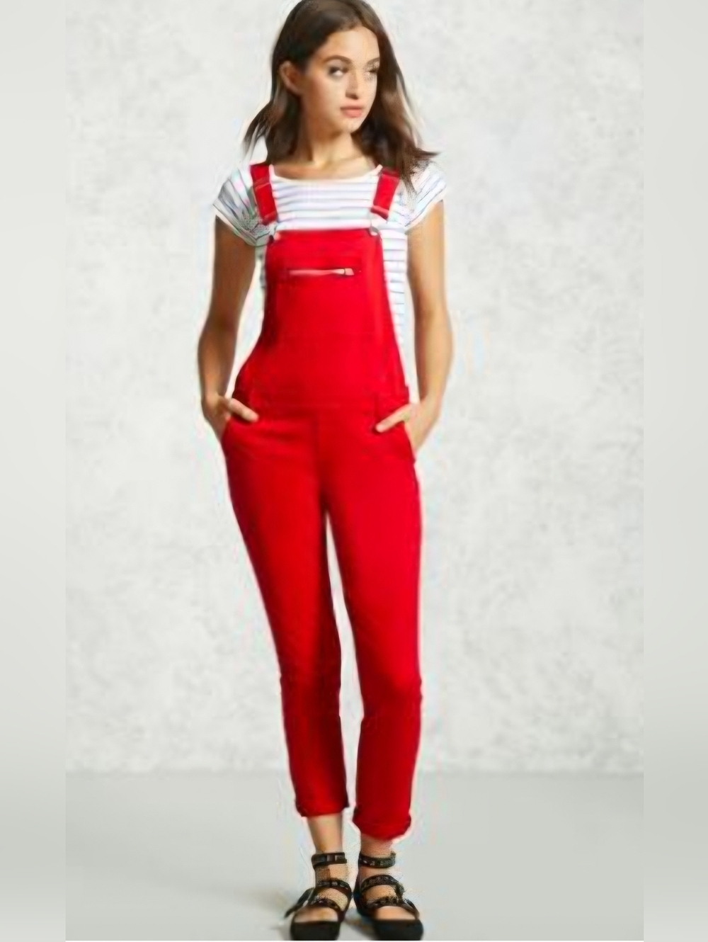 Wilfred Free Red Valletta Cropped Overalls Size S  NWOT - Picture 2 of 16